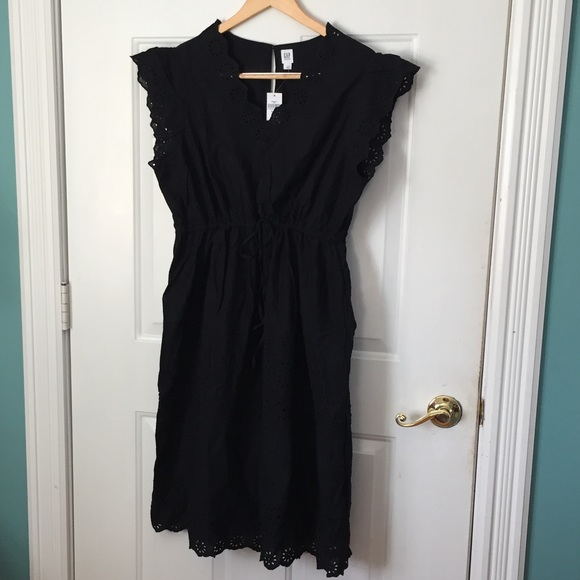 GAP BLACK EYELET MATERNITY DRESS XL
